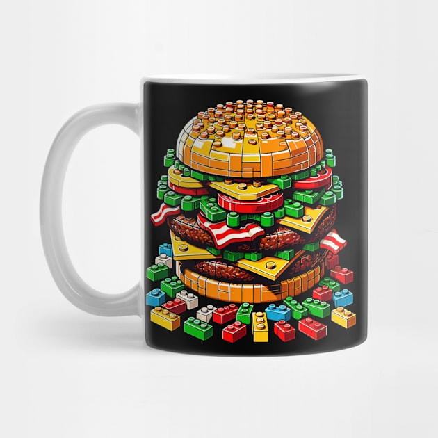 Funny "Brick Burger Feast" Master Block Building Toy by KontrAwersPL